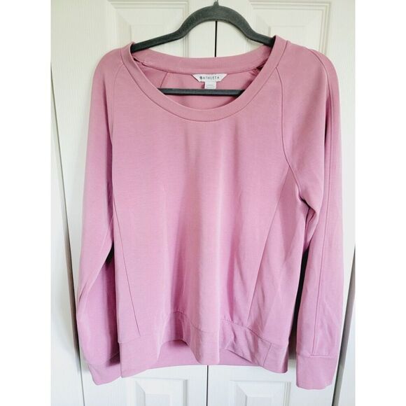 Athleta PS Sea Soft Scoop Neck Mauve Pink Sweatshirt LS‎ Stretch - Picture 1 of 7